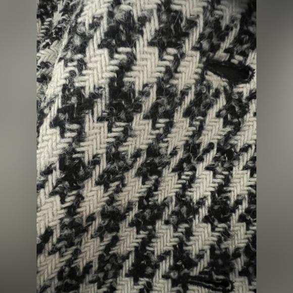 Anne Klein - wool blend elegant houndstooth thick coat - Picture 9 of 13